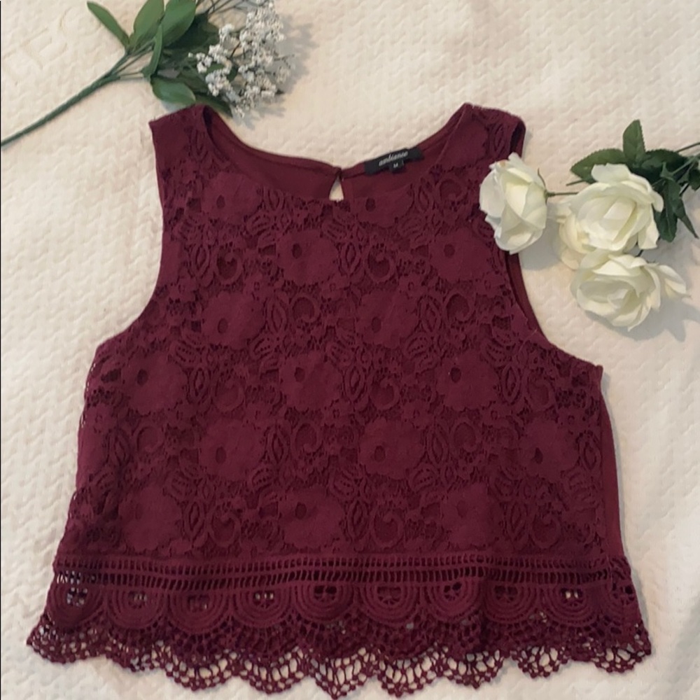 maroon tank top